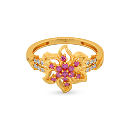 Sunlit Blossoms Trendy Gold Ring