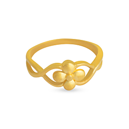 Simple Sleek Floral Gold Ring