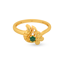 Ebullient Semi Floral Gold Ring