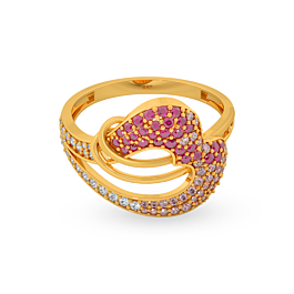 Double Bliss Entwined Hearts Gold Ring - Valentine Collection