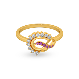 Scintillating Dual Stoned Gold Ring