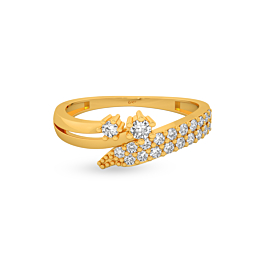 Glimmering White Stone Gold Ring