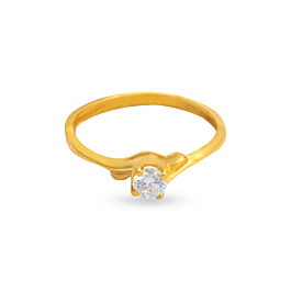 Enchanting Single Stone Gold Ring