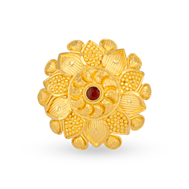 Contemporary Floral Gold Rings