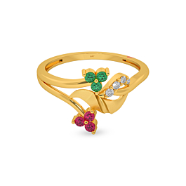 Sparkling Floral Radiance Gold Ring
