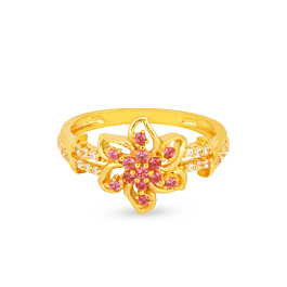 Pleasant Lovely Floral Gold Rings