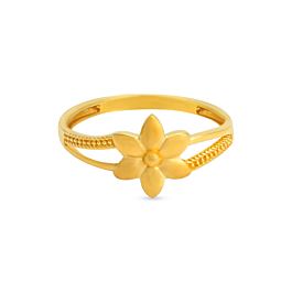 Pretty Single Floral Gold Rings