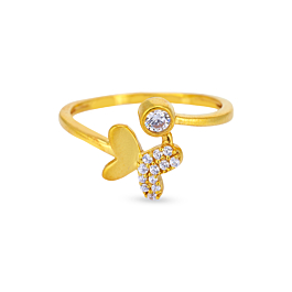 Pretty Butterfly Gold Rings