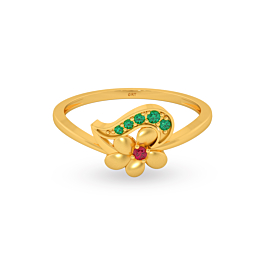 Fashionable Floral Gold Ring