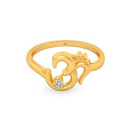 Divine Om Design Gold Ring