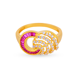 Alluring Semi Circle Gold Ring