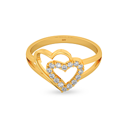 Double Blooming Love Gold Rings