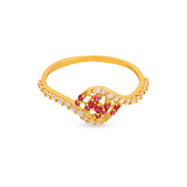 Twinkling Dual Stone Gold Ring
