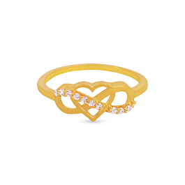 Trendy Infinity Heart Gold Ring
