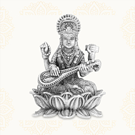 Goddess Saraswathi Silver Idol