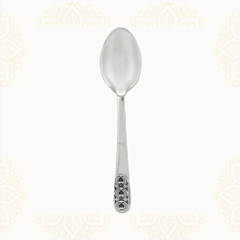 Ornate Floral Silver Spoon
