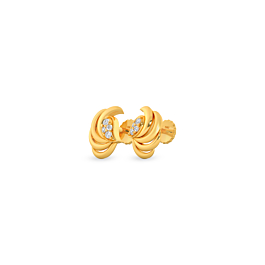 Stunning Paisley Pattern Gold Earrings