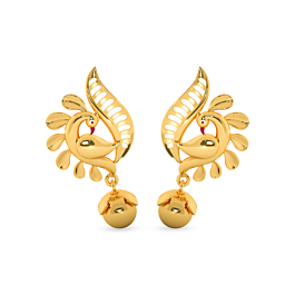 Elegant Peacock Gold Earrings