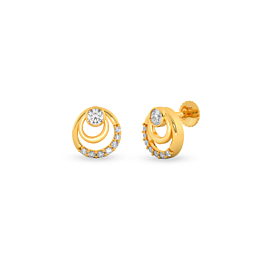 Charismatic Concentric Circle Gold Earrings
