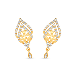 Fabulous Pear Design Drop Gold Earrings