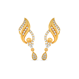 Enrich Drop Design Gold Earrings