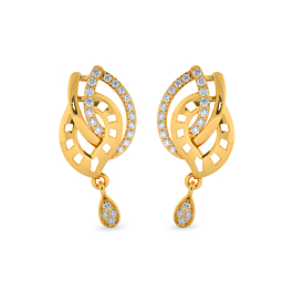 Intricate Floral Bud Gold Earrings