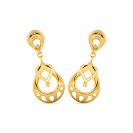 Elegant Pear Design Hangings Gold Earrings