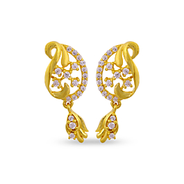 Classic Mankolam Gold Earrings