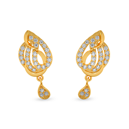 Bloom Drop Design Gold Earrings