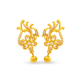 Enrich Floral Style Gold Earrings