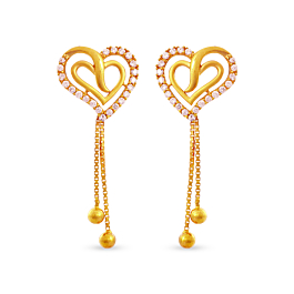 Fashion Stylish Heart Gold Earrings