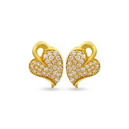 Fashionable Leaf Design Gold Earrings