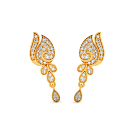 Regal Paisley Design Gold Earrings