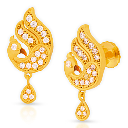 Wondrous Mayuri Gold Earrings