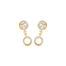 Magnificent Circle Drops Gold Earrings