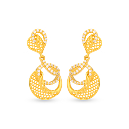 Beguilling Intricate Mesh Design Gold Earrings