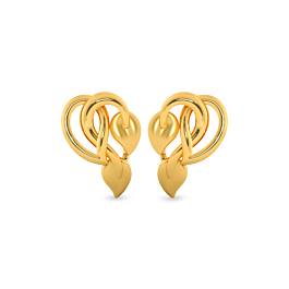 Ravishing Twisted Leaf Gold Earrings