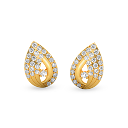 Glitzy Pear Drop Gold Earrings