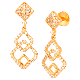 Charming Geometric Pattern Gold Earrings