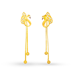 Beautiful Peacock Gold Earrings
