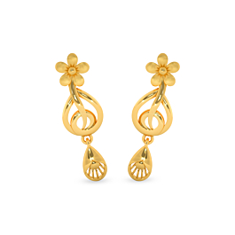 Gorgeous Blooming Floral Gold Earrings