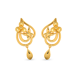 Dazzling Mini Butterfly and Floral Gold Earrings