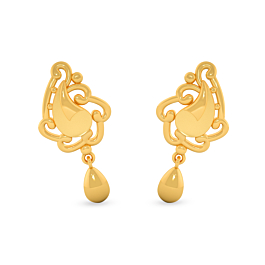 Mesmerizing Swirl Drop Gold Earrings