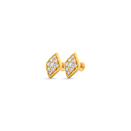 Classic Rhombic Design Gold Earrings