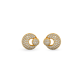 Captivating Interlooped Circular Gold Earrings