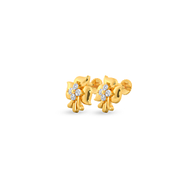 Lovely Floral Gold Earrings