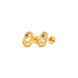 Luxurious Spiral Flow Gold Earrings