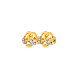 Dynamic Crossknot Floral Gold Earrings