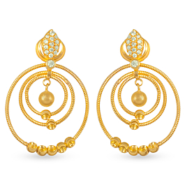Ebullient Intercircular Bali Design Gold Earrings