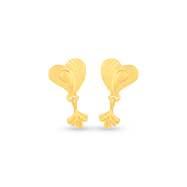 Amor with Floral Drops Gold Earrings